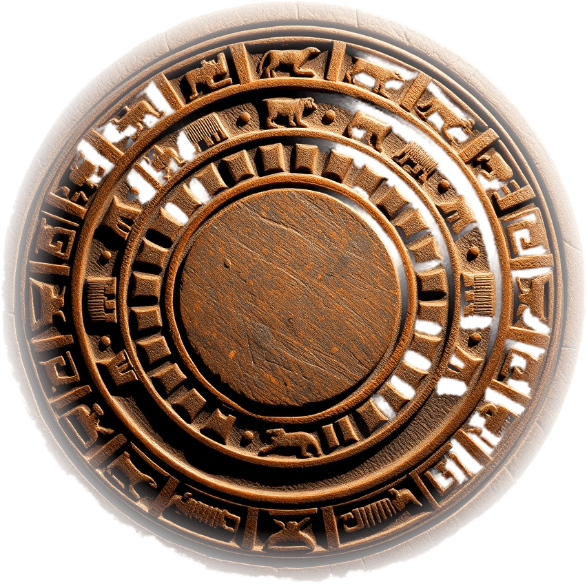 Full Aztec sundial medallion behind the XOLO guardian