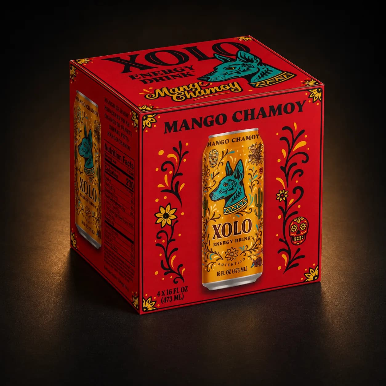 Mango Chamoy XOLO Energy Drink 4-pack